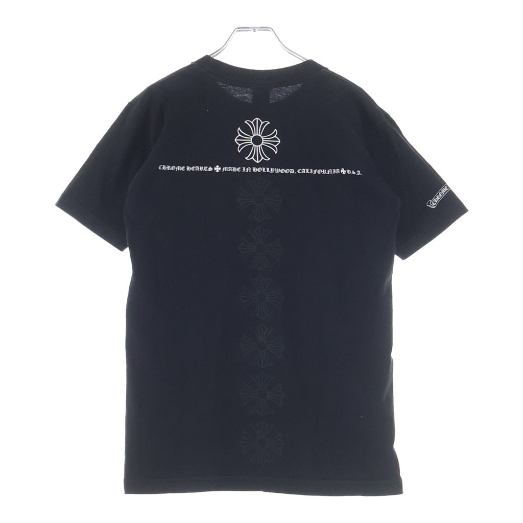CHROME HEARTS(クロムハーツ) OLD CH PULS オールド プラス ロゴデザイン クルーネック カットソー 半袖Tシャツ ブラック