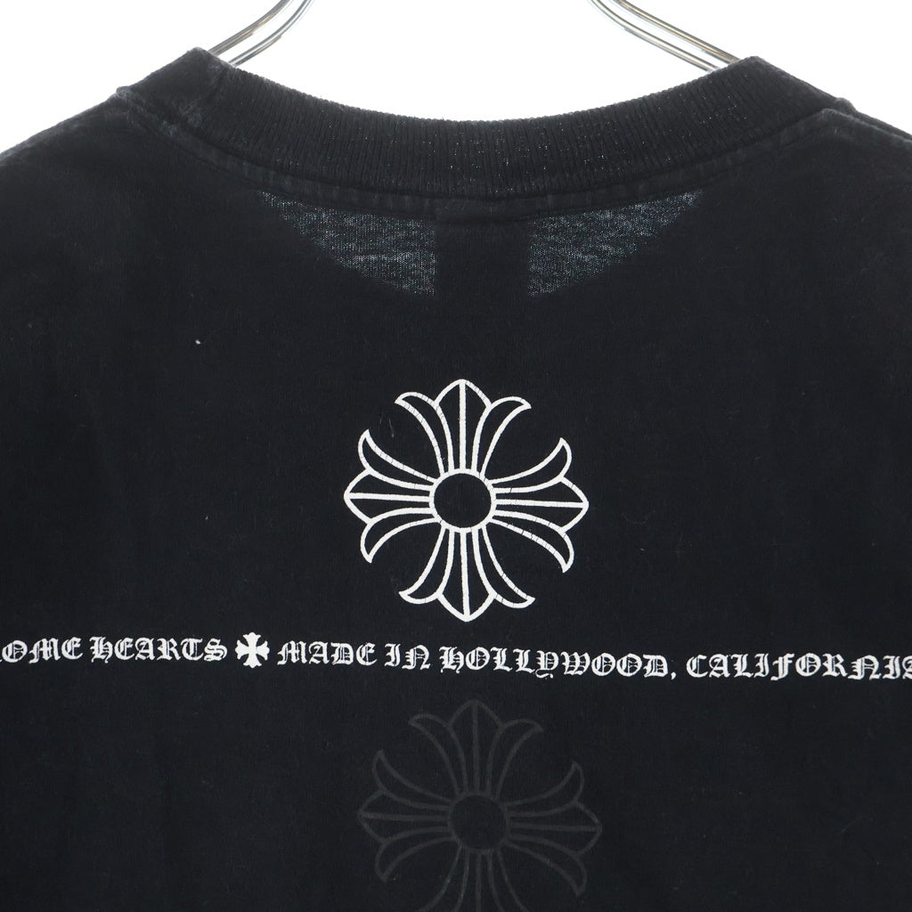 CHROME HEARTS(クロムハーツ) OLD CH PULS オールド プラス ロゴデザイン クルーネック カットソー 半袖Tシャツ ブラック
