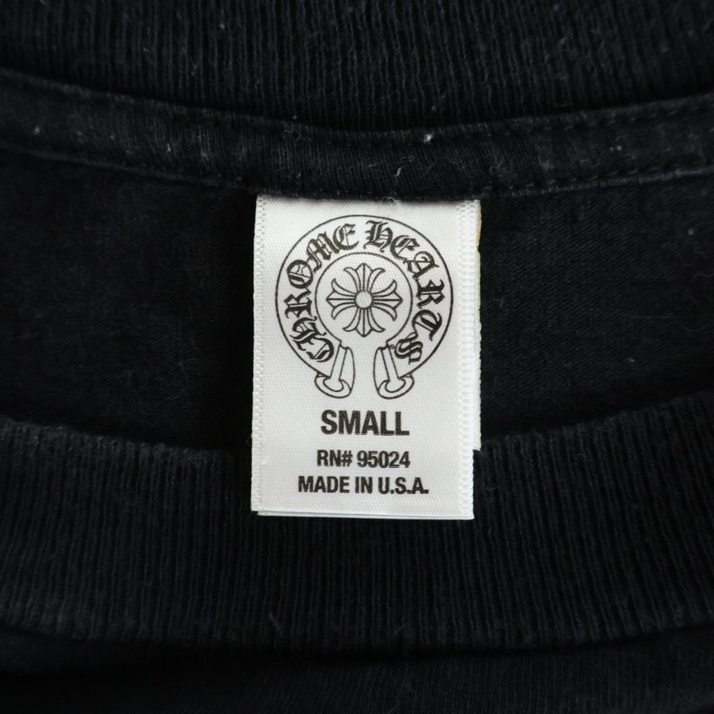 CHROME HEARTS(クロムハーツ) OLD CH PULS オールド プラス ロゴデザイン クルーネック カットソー 半袖Tシャツ ブラック