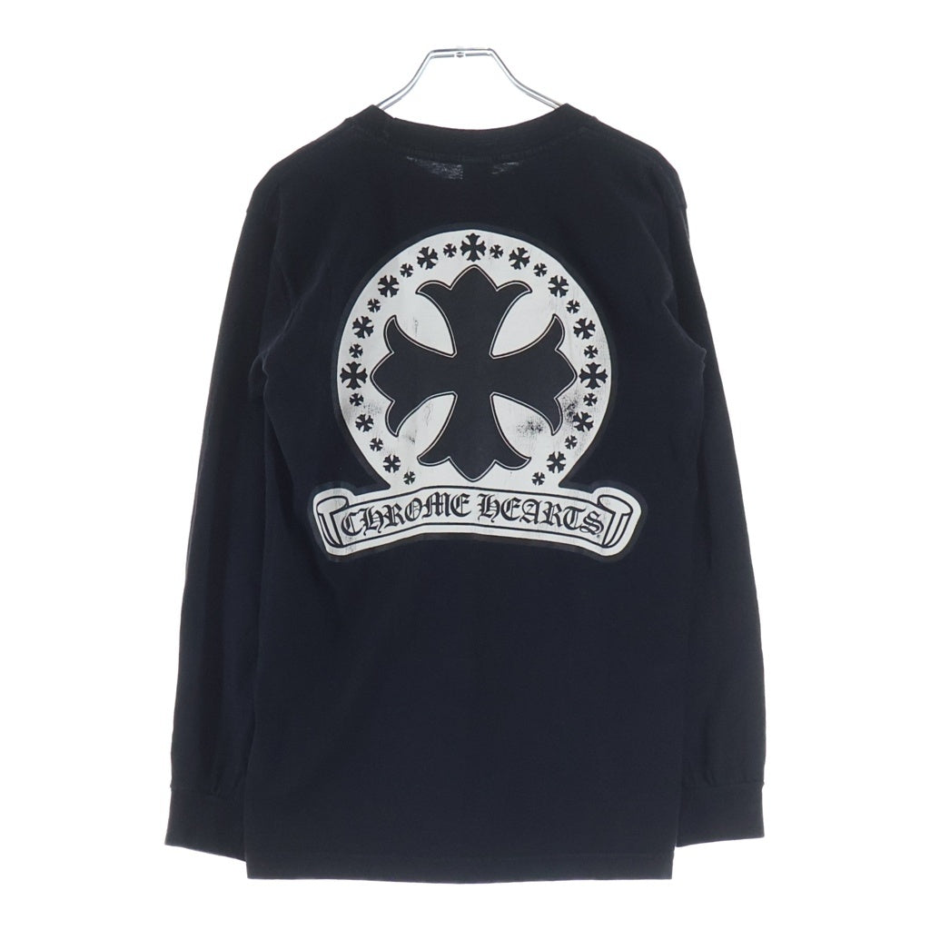 CHROME HEARTS(クロムハーツ) OLD CH PLUS L/S TEE オールド バックCHプラス ロゴデザイン クルーネック カットソー 長袖Tシャツ ブラック