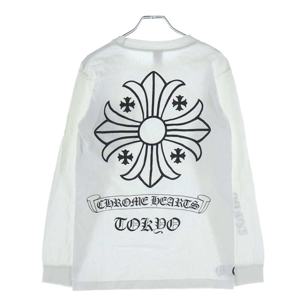 CHROME HEARTS(クロムハーツ) TOKYO HORSESHOE L/S TEE トーキョー ホースシュー ロゴデザイン クルーネック カットソー 長袖Tシャツ ホワイト