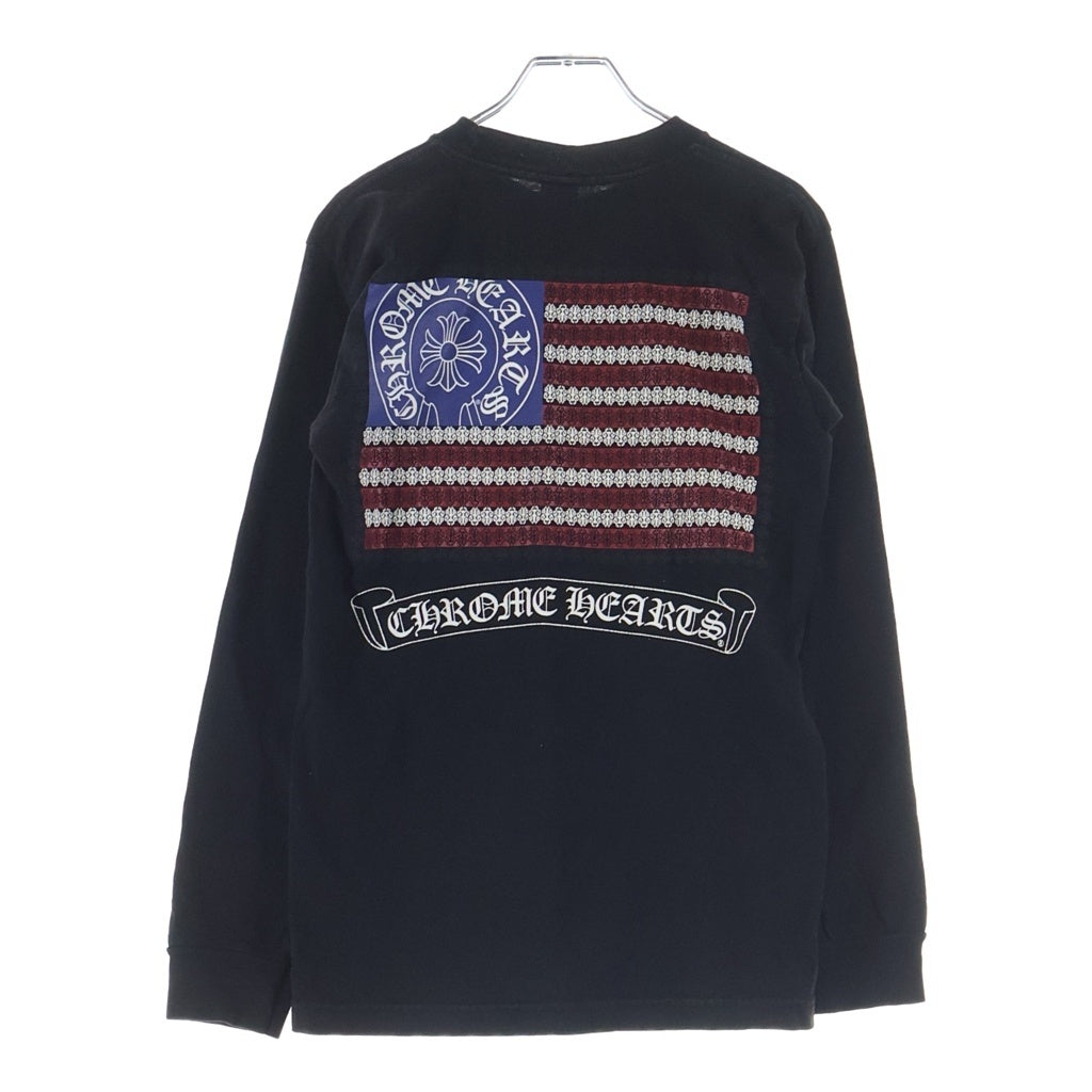 CHROME HEARTS(クロムハーツ) American Flag Dagger Tee アメリカンフラッグダガー クルーネック カットソー 長袖Tシャツ ブラック