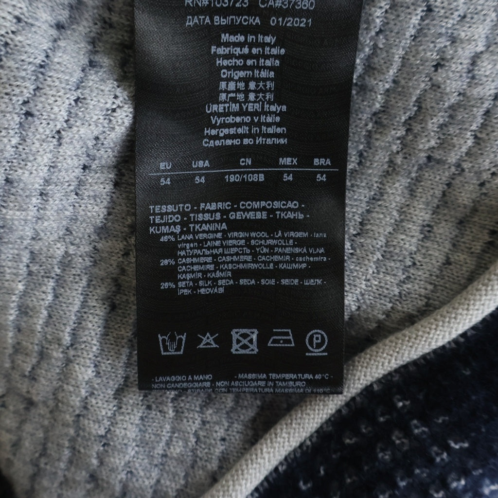 GIORGIO ARMANI(ジョルジオアルマーニ) Wool Cashmere Knit Sweater ウールカシミヤニット セーター ブルー 6KSM44 SM42Z 6KSM44 SM42Z