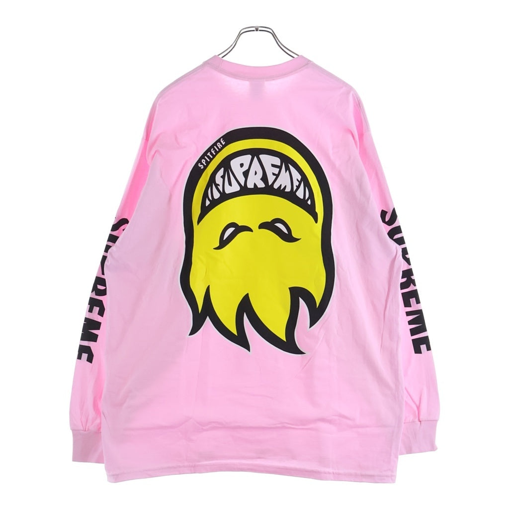 SUPREME(シュプリーム) 26SS Spitfire Bighead L/S TEE スピットファイア ビッグヘッド ロゴデザイン クルーネック カットソー 長袖Tシャツ ピンク