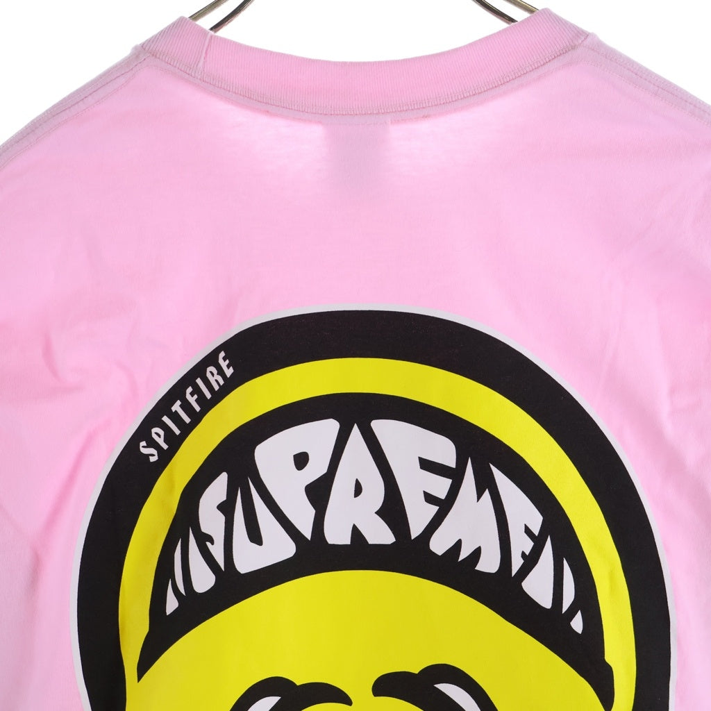SUPREME(シュプリーム) 26SS Spitfire Bighead L/S TEE スピットファイア ビッグヘッド ロゴデザイン クルーネック カットソー 長袖Tシャツ ピンク