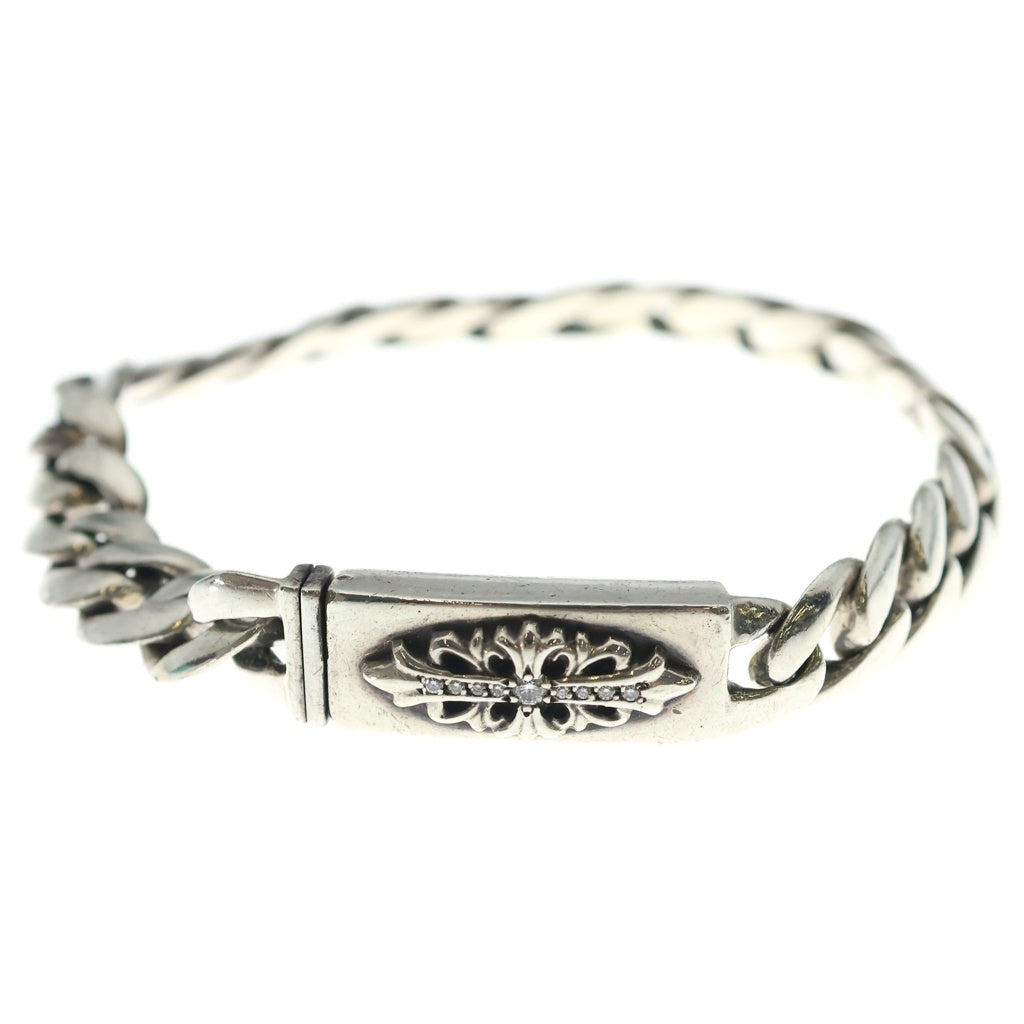 CHROME HEARTS(クロムハーツ) ID BBY FLRL P/DIA ベイビー ID フローラル クラシック リンク PAVEダイヤ シルバーブレスレット 22LINK