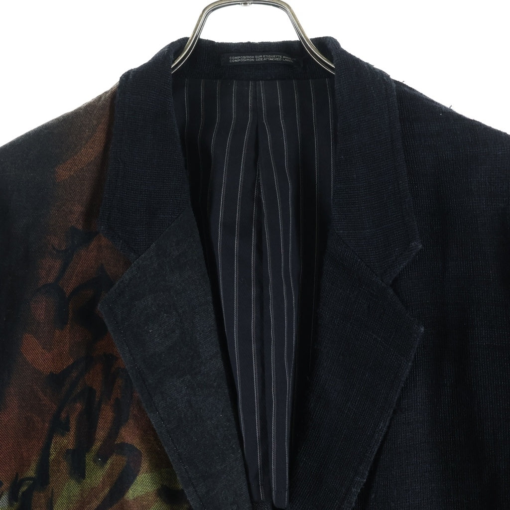 Yohji Yamamoto POUR HOMME(ヨウジヤマモト プールオム) 23SS ドッキング アシンメトリーデザインジャケット ブラック HZ-J31-814