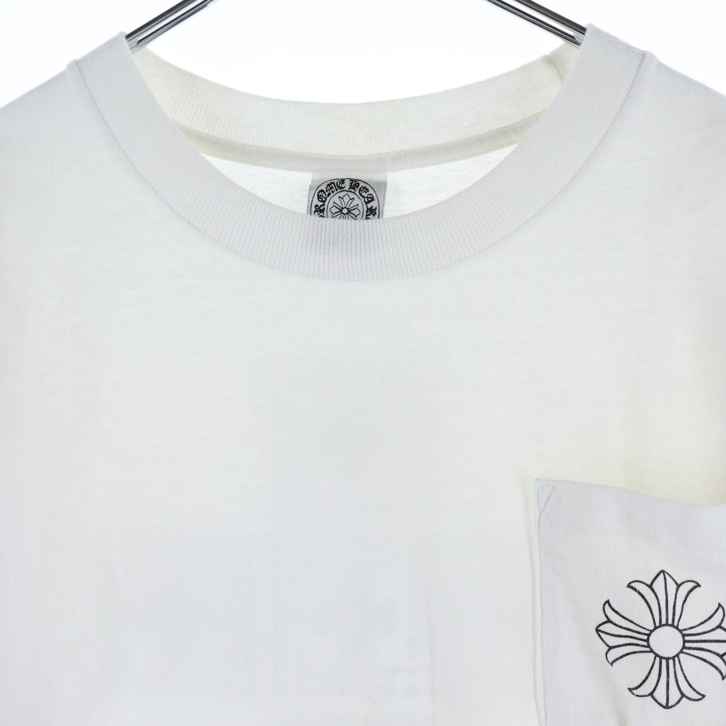 CHROME HEARTS(クロムハーツ) OLD CH T-SHIRT スクロールラベルプリント クルーネック ポケット anvil タグ 半袖Tシャツカットソー ホワイト