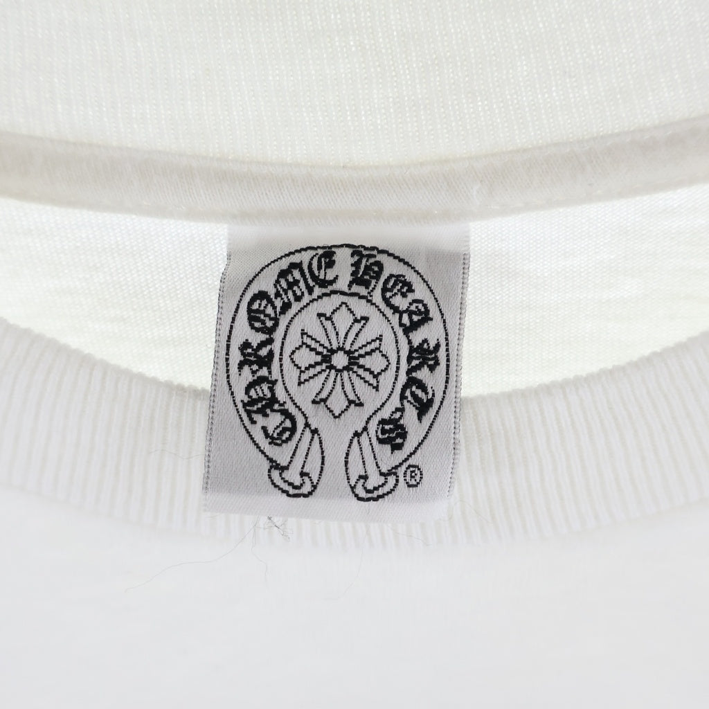 CHROME HEARTS(クロムハーツ) OLD CH T-SHIRT スクロールラベルプリント クルーネック ポケット anvil タグ 半袖Tシャツカットソー ホワイト