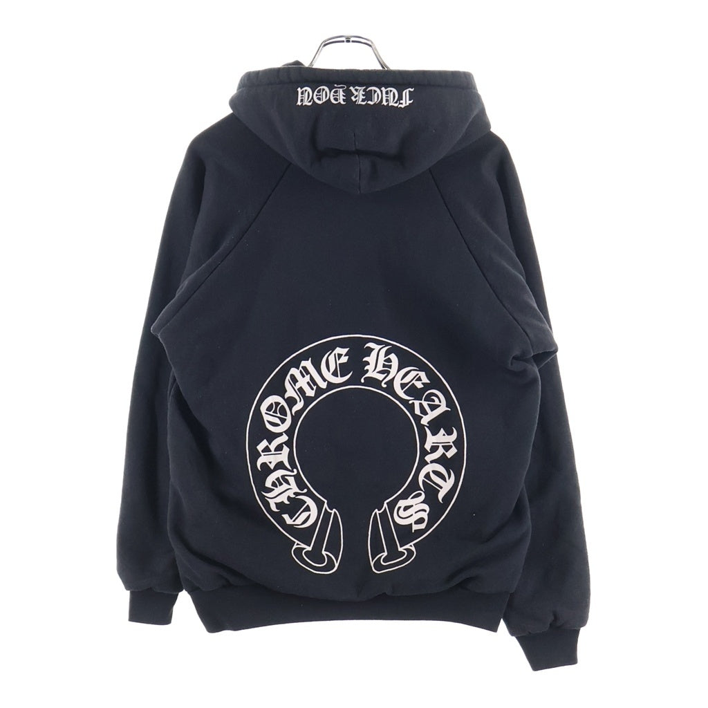 CHROME HEARTS(クロムハーツ) OLD SWTSHRT HORSESHOE ZIP HOODIE オールド 裏地サーマル ホースシュープリント ダガージップフーディ パーカー ブラック