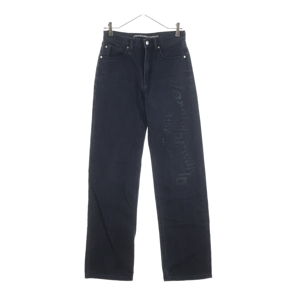 ALEXANDER WANG(アレキサンダーワン) 23SS Straight-leg Wide Pants ストレートワイドパンツ ブラック 4DC2234577 レディース