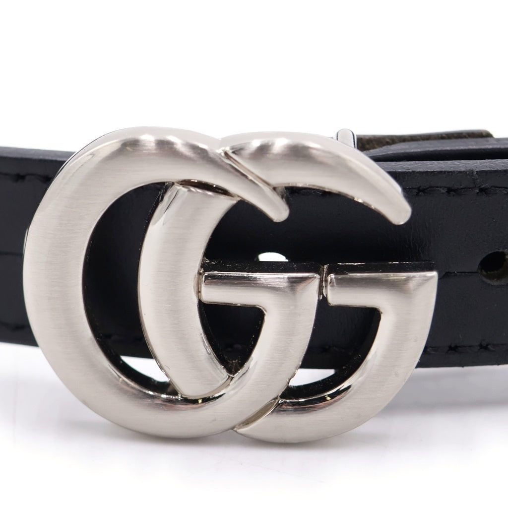 GUCCI(グッチ) GGマーモント ダブルGバックルベルト ブラック レディース -