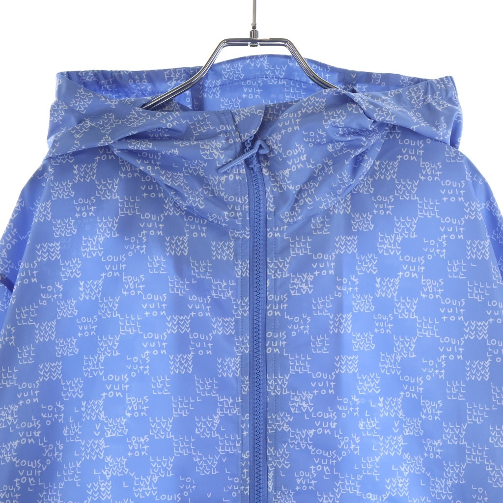 LOUIS VUITTON(ルイヴィトン) 22SS オーセンティック LVグラディエントレター プリントデザイン フーデッド ジップアップ ナイロンジャケット ブルー RM222M ND5 HNB06X