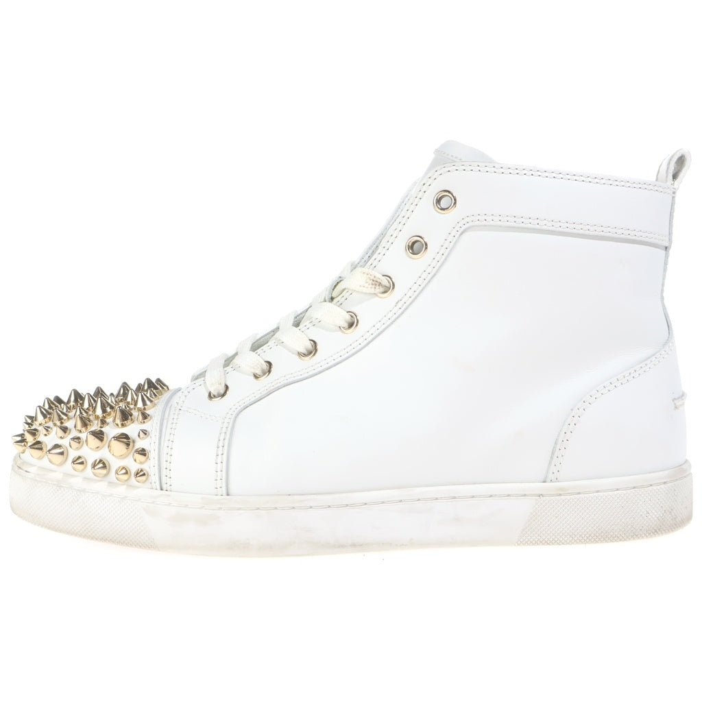 CHRISTIAN LOUBOUTIN(クリスチャンルブタン) スタッズデザイン レザー ハイカットスニーカー ホワイト