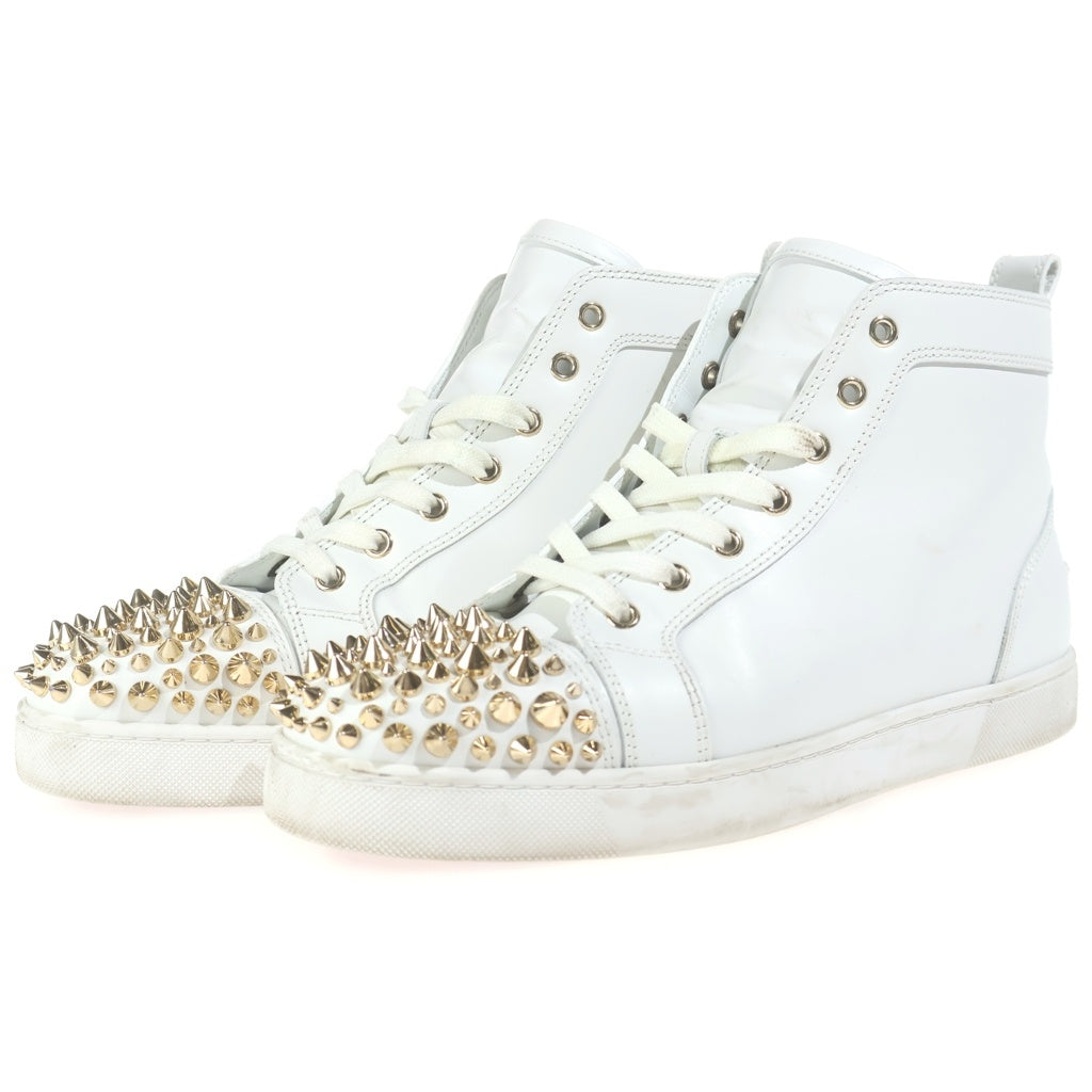 CHRISTIAN LOUBOUTIN(クリスチャンルブタン) スタッズデザイン レザー ハイカットスニーカー ホワイト