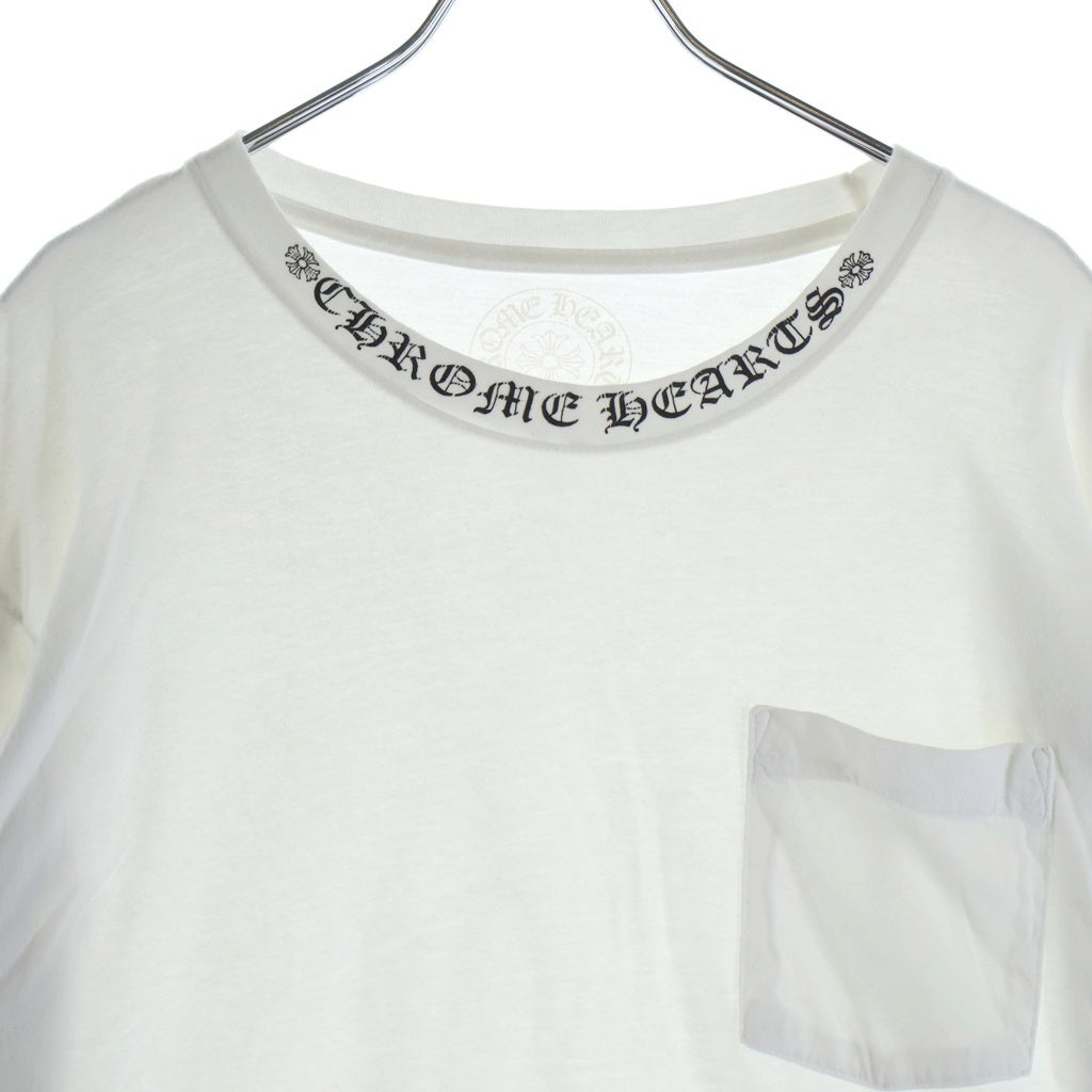 CHROME HEARTS(クロムハーツ) NECK LOGO L/S TEE ネックロゴ クルーネック カットソー 長袖Tシャツ ホワイト