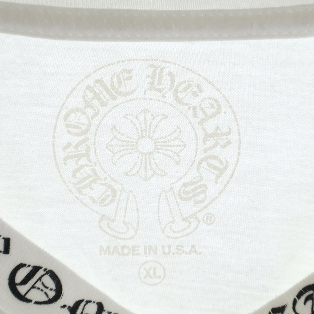 CHROME HEARTS(クロムハーツ) NECK LOGO L/S TEE ネックロゴ クルーネック カットソー 長袖Tシャツ ホワイト
