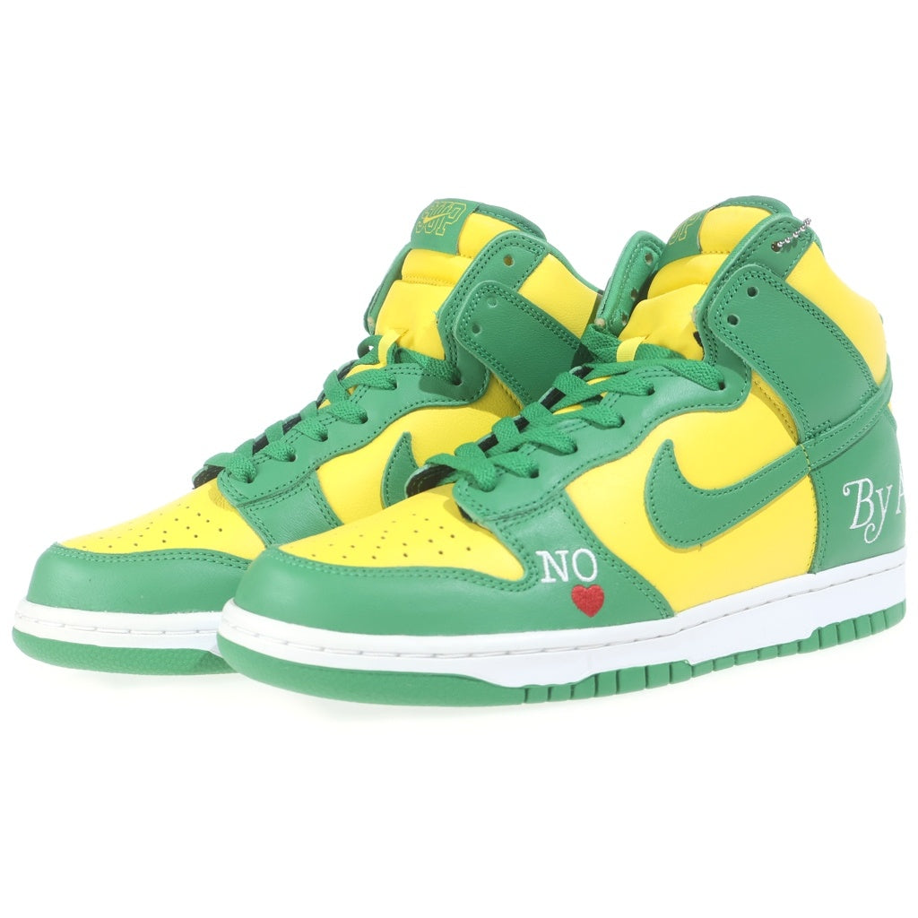 NIKE(ナイキ) ×Supreme SB Dunk High By Any Means シュプリーム バイ エニー ミーンズ ハイカットスニーカー グリーン/イエロー US9/27cm DN3741-700