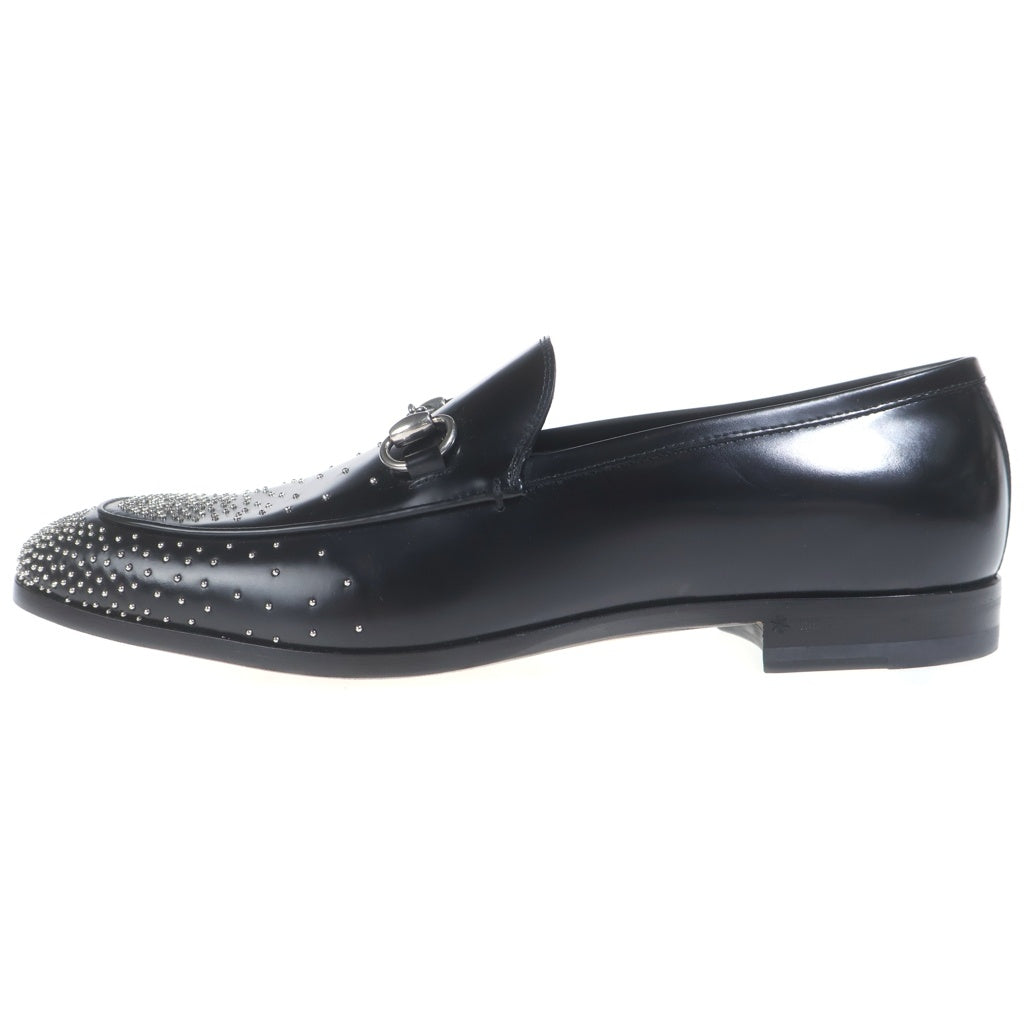 GUCCI(グッチ) 26SS スタッズ ホースビット レザー ローカットシューズ ローファー ブラック 851395