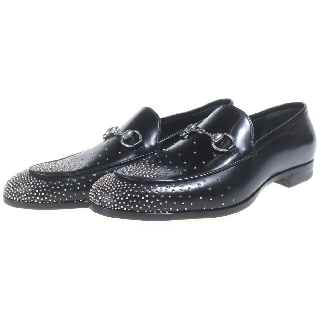 GUCCI(グッチ) 26SS スタッズ ホースビット レザー ローカットシューズ ローファー ブラック 851395