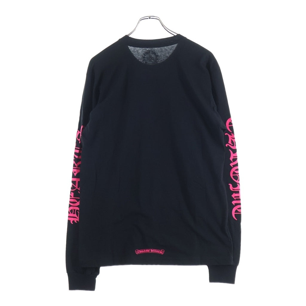 CHROME HEARTS(クロムハーツ) Old English Neck Logo Long Sleeve Tee オールドイングリッシュネックロゴ長袖Tシャツ カットソー ブラック/ピンク -