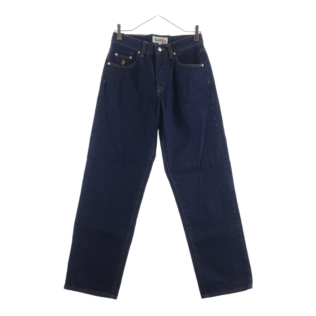 STUSSY(ステューシー) BIG OL' JEAN DENIM ワンポイント刺繍 デニムストレートパンツ インディゴ