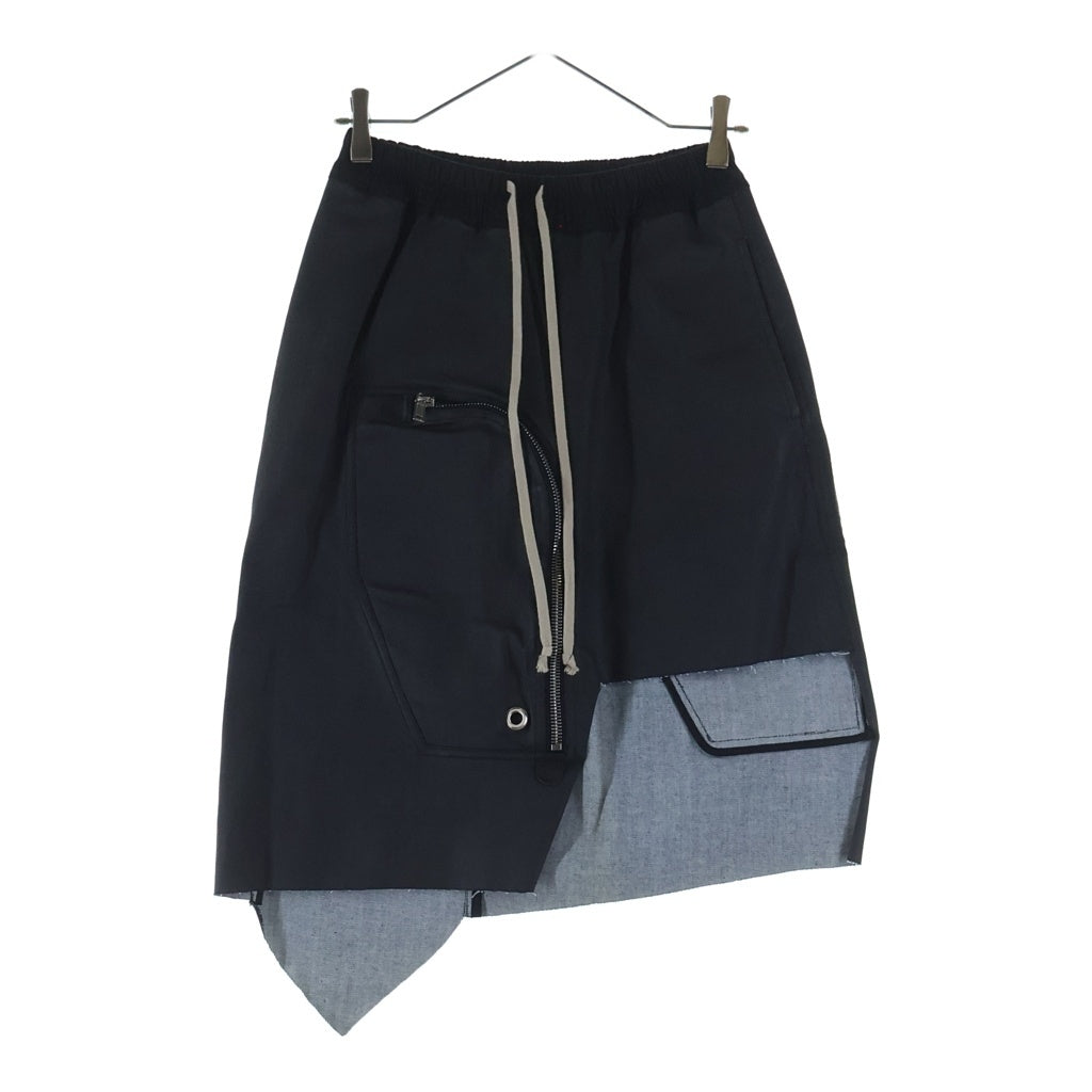 Rick Owens(リックオウエンス) 24AW DRACCA SKIRT ドラッカ マルチポケット ドローストリング スカート ブラック RP02D3341-SMT レディース