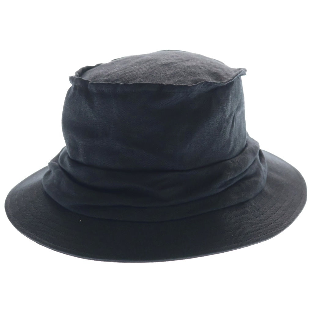 Yohji Yamamoto(ヨウジヤマモト) ギャバジン ドレープ バケットハット 帽子 ブラック HK-H07-361