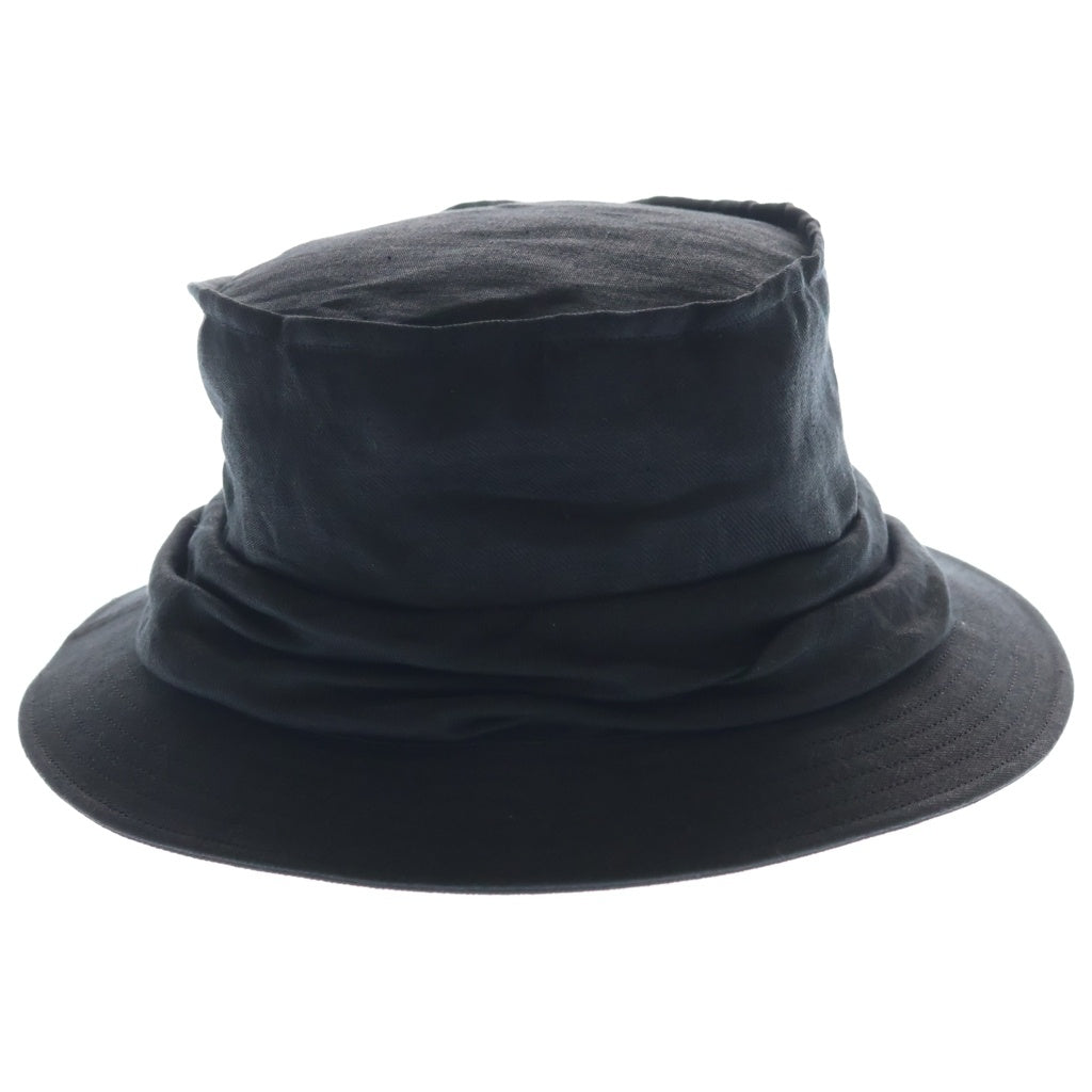 Yohji Yamamoto(ヨウジヤマモト) ギャバジン ドレープ バケットハット 帽子 ブラック HK-H07-361