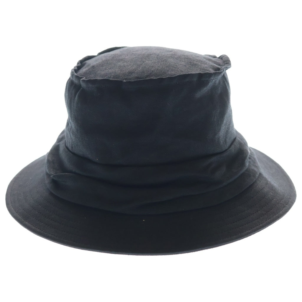 Yohji Yamamoto(ヨウジヤマモト) ギャバジン ドレープ バケットハット 帽子 ブラック HK-H07-361