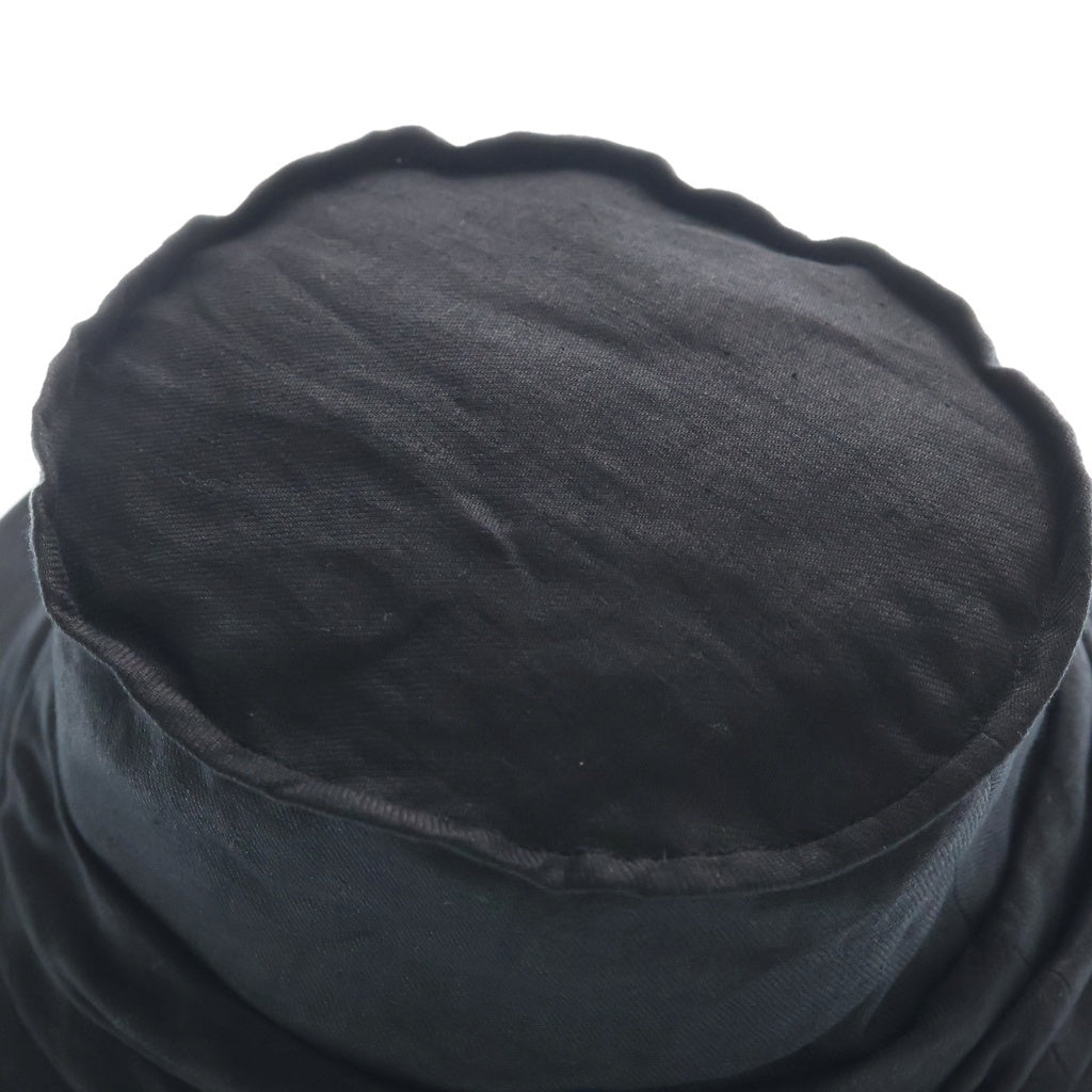 Yohji Yamamoto(ヨウジヤマモト) ギャバジン ドレープ バケットハット 帽子 ブラック HK-H07-361