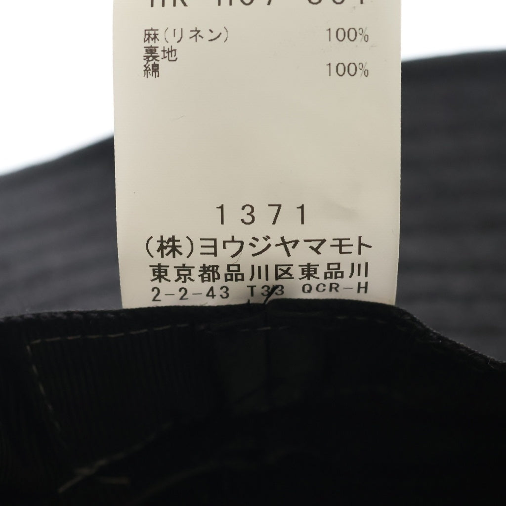Yohji Yamamoto(ヨウジヤマモト) ギャバジン ドレープ バケットハット 帽子 ブラック HK-H07-361