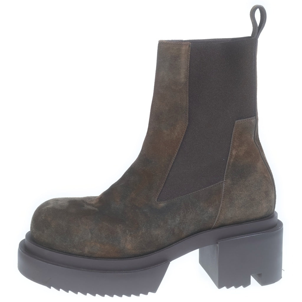 Rick Owens(リックオウエンス) 25AW Concordians Runway Beatle Bogun コンコルディアンス期 ランウェイビートルボーガンブーツ スエード サイドゴアブーツ RR02E1832-LCSI ブラウン