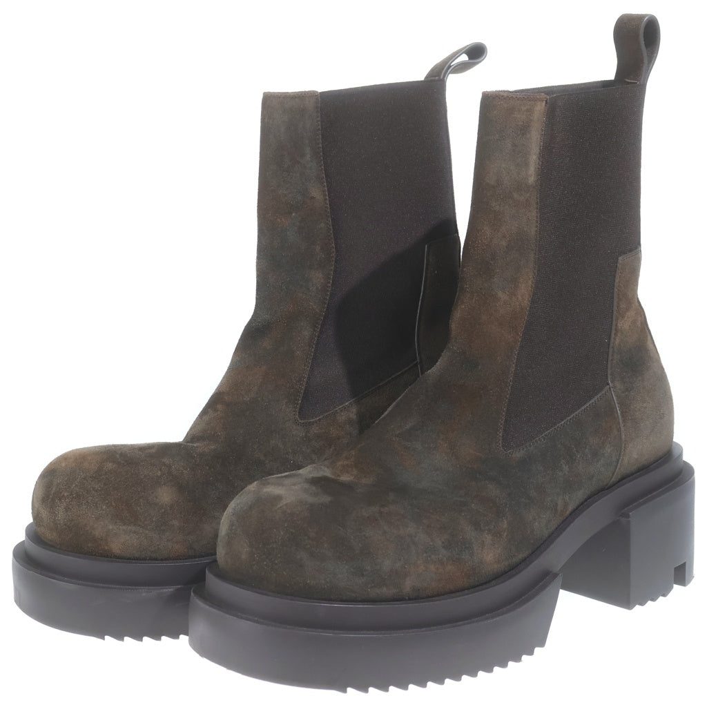 Rick Owens(リックオウエンス) 25AW Concordians Runway Beatle Bogun コンコルディアンス期 ランウェイビートルボーガンブーツ スエード サイドゴアブーツ RR02E1832-LCSI ブラウン