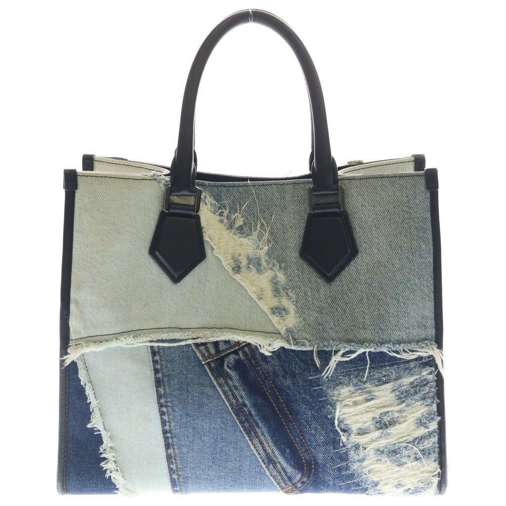 DOLCE & GABBANA(ドルチェアンドガッバーナ) Shopping Bag Denim Logo Embroidery ショッピングバッグ デニム ロゴエンブロイダリー ブルー BB2012AO6218M800 レディース