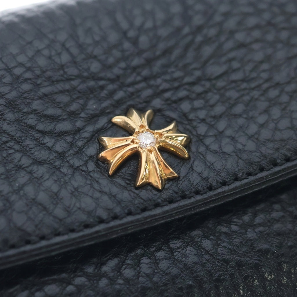 CHROME HEARTS(クロムハーツ) 22K 1D CH PLUS TINY WALLET シーエイチプラス タイニー レザーミニウォレット ブラック
