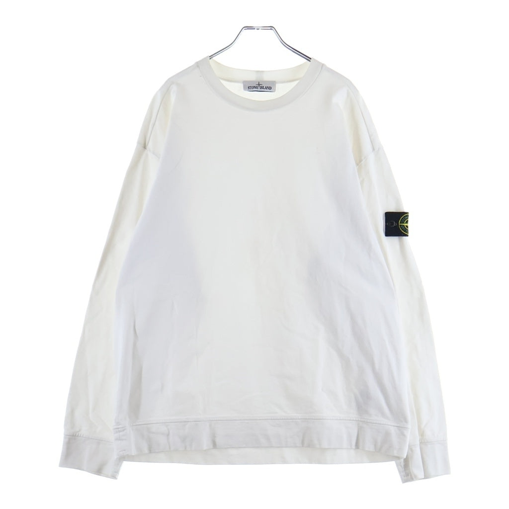 STONE ISLAND(ストーンアイランド) アームロゴデザイン クルーネック カットソー 長袖Tシャツ ホワイト 771563750