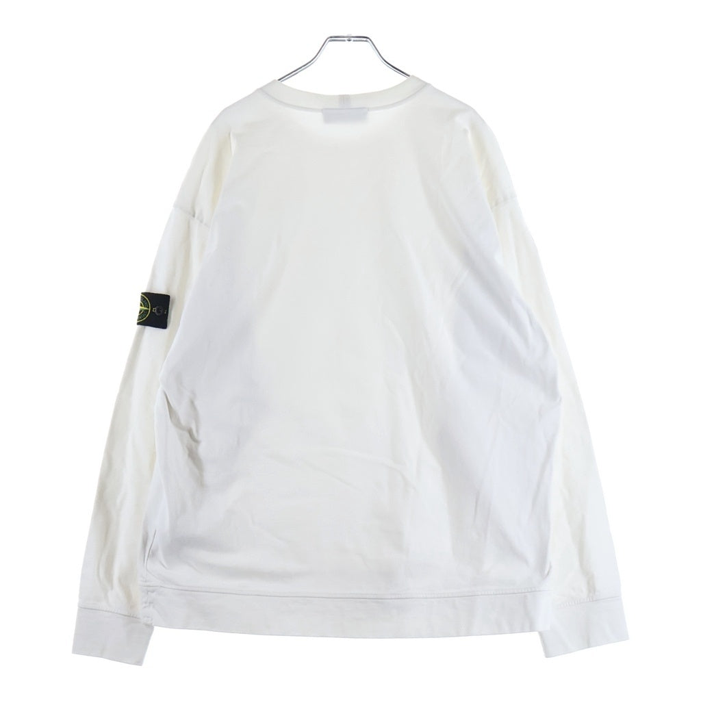STONE ISLAND(ストーンアイランド) アームロゴデザイン クルーネック カットソー 長袖Tシャツ ホワイト 771563750