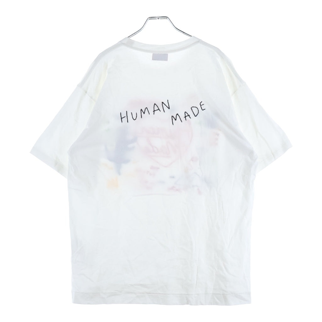 HUMAN MADE(ヒューマンメイド) EMBROIDERED TEE エンブロイダリー ロゴデザイン クルーネック カットソー 半袖Tシャツ ホワイト