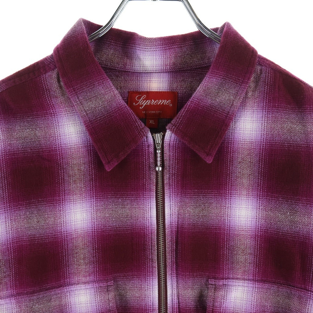 SUPREME(シュプリーム) 22AW Shadow Plaid Zip Up Shirt シャドー プレイド ジップアップ シャツジャケット レッド