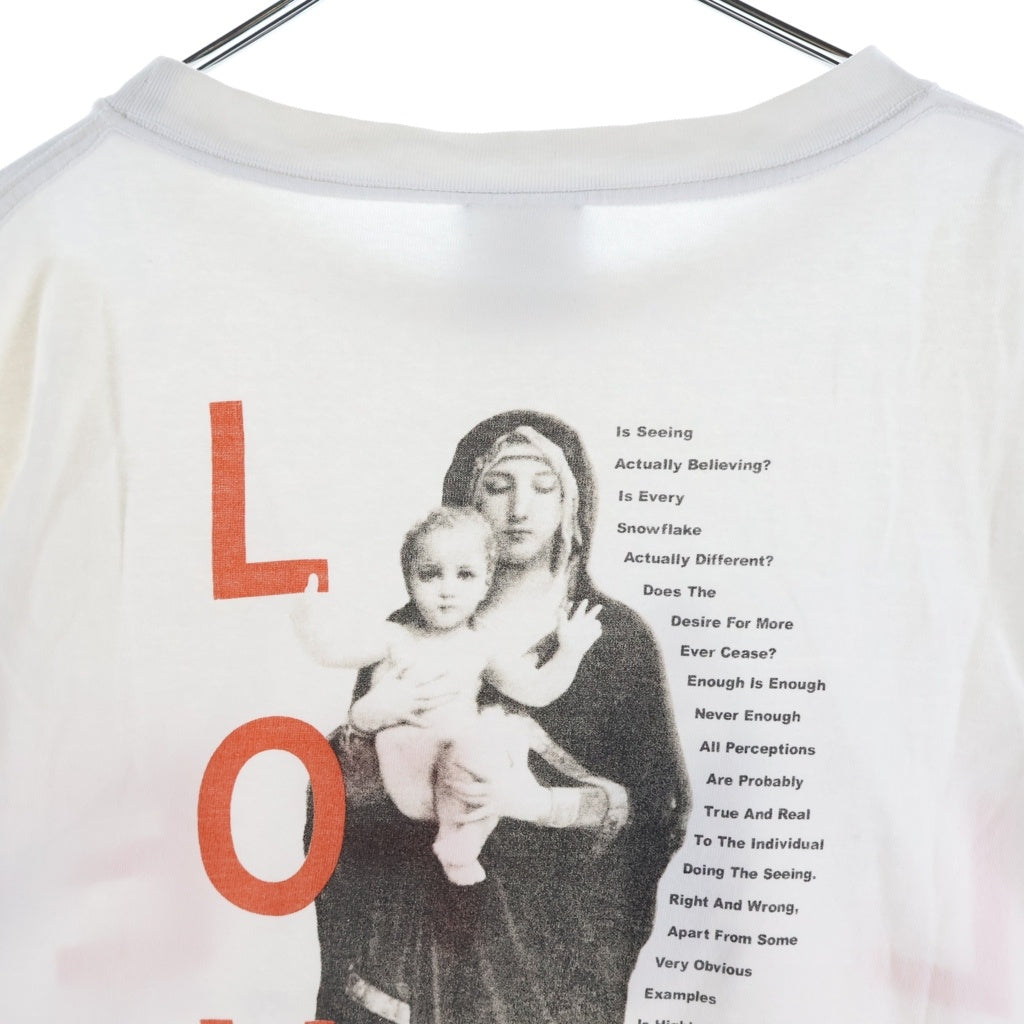 SAINT MICHAEL(セントマイケル) LIFE MARIA ライフマリア ロゴデザイン クルーネック カットソー 半袖Tシャツ ホワイト SM-S23-0000-020