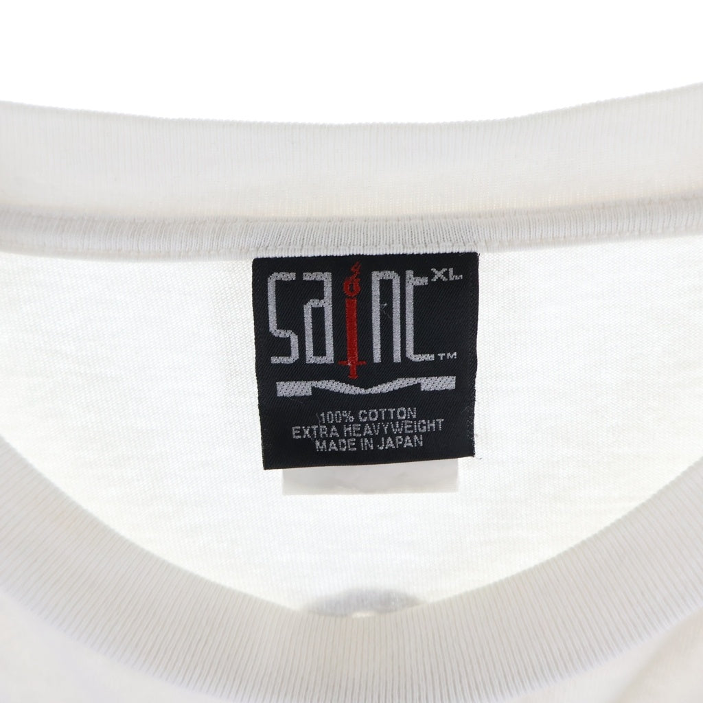 SAINT MICHAEL(セントマイケル) LIFE MARIA ライフマリア ロゴデザイン クルーネック カットソー 半袖Tシャツ ホワイト SM-S23-0000-020