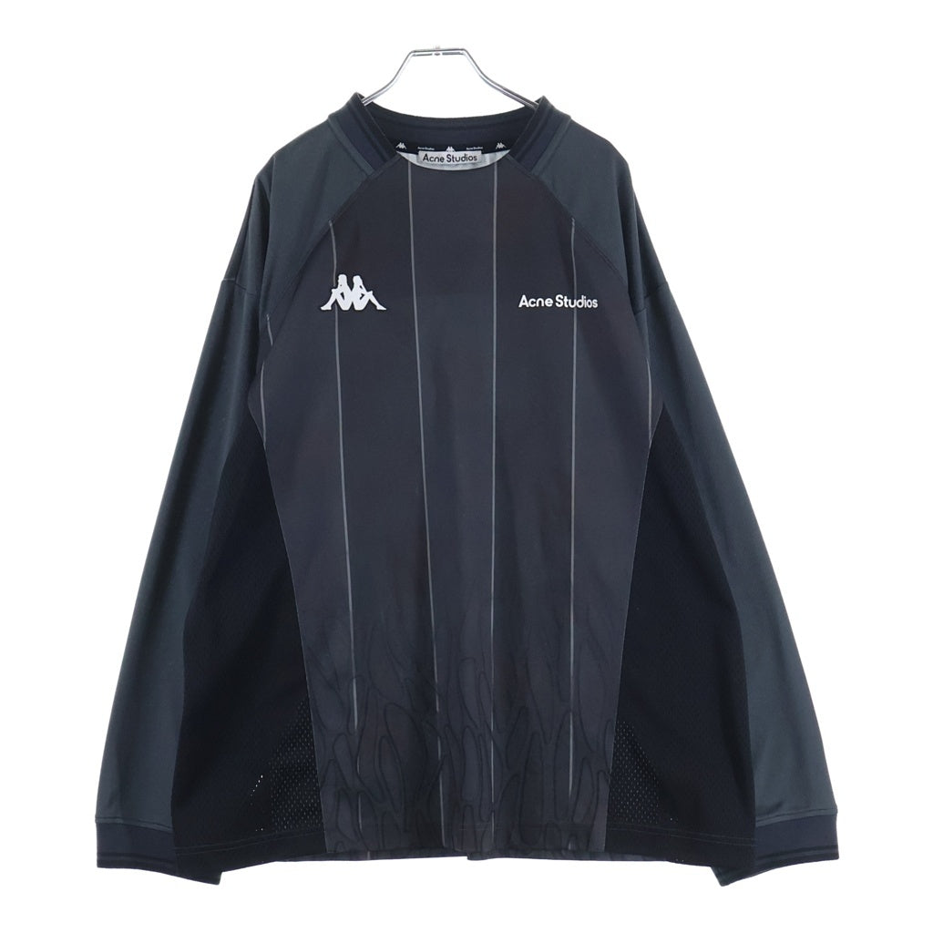 Acne Studios(アクネ ストゥディオズ) ×Kappa Logo Long Sleeve T-shirt カッパ ロゴデザイン カットソー 長袖ゲームシャツ ブラック SP-UX-SWEA000015