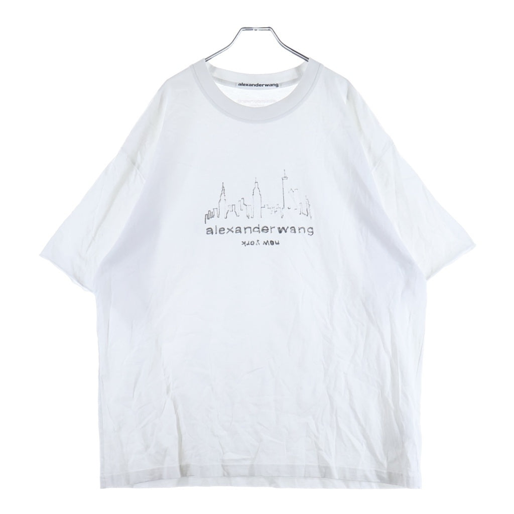 ALEXANDER WANG(アレキサンダーワン) GRAPHIC TEE グラフィック ロゴデザイン クルーネック カットソー 半袖Tシャツ ホワイト UCC3251842