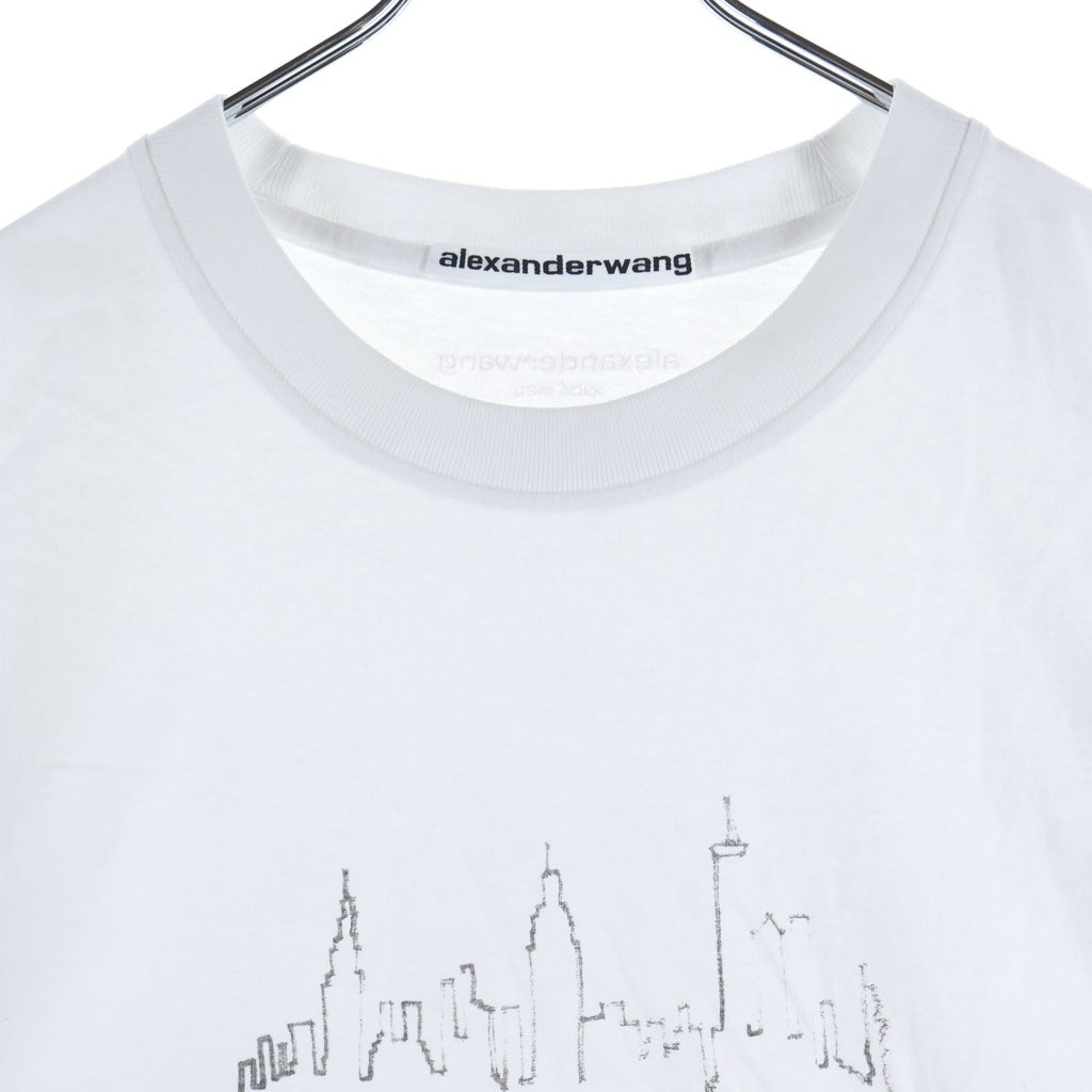 ALEXANDER WANG(アレキサンダーワン) GRAPHIC TEE グラフィック ロゴデザイン クルーネック カットソー 半袖Tシャツ ホワイト UCC3251842