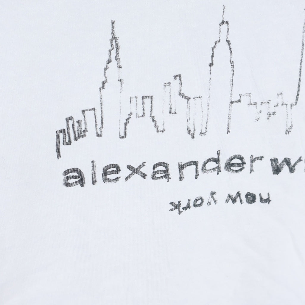 ALEXANDER WANG(アレキサンダーワン) GRAPHIC TEE グラフィック ロゴデザイン クルーネック カットソー 半袖Tシャツ ホワイト UCC3251842