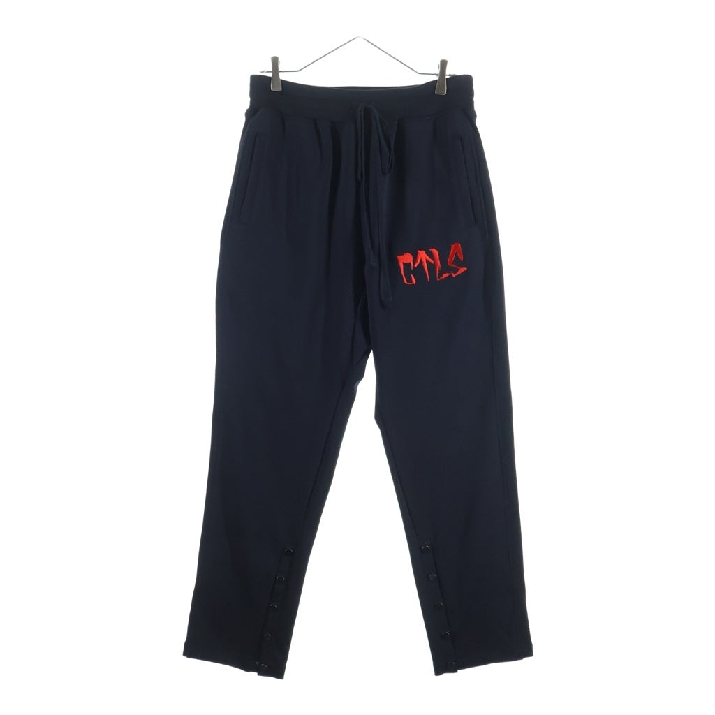 cvtvlist(カタリスト) 3D LOGO PANTS エンブロイダリーデザイン スナップボタン ドローストリング スウェット パンツ ブラック 2101010404