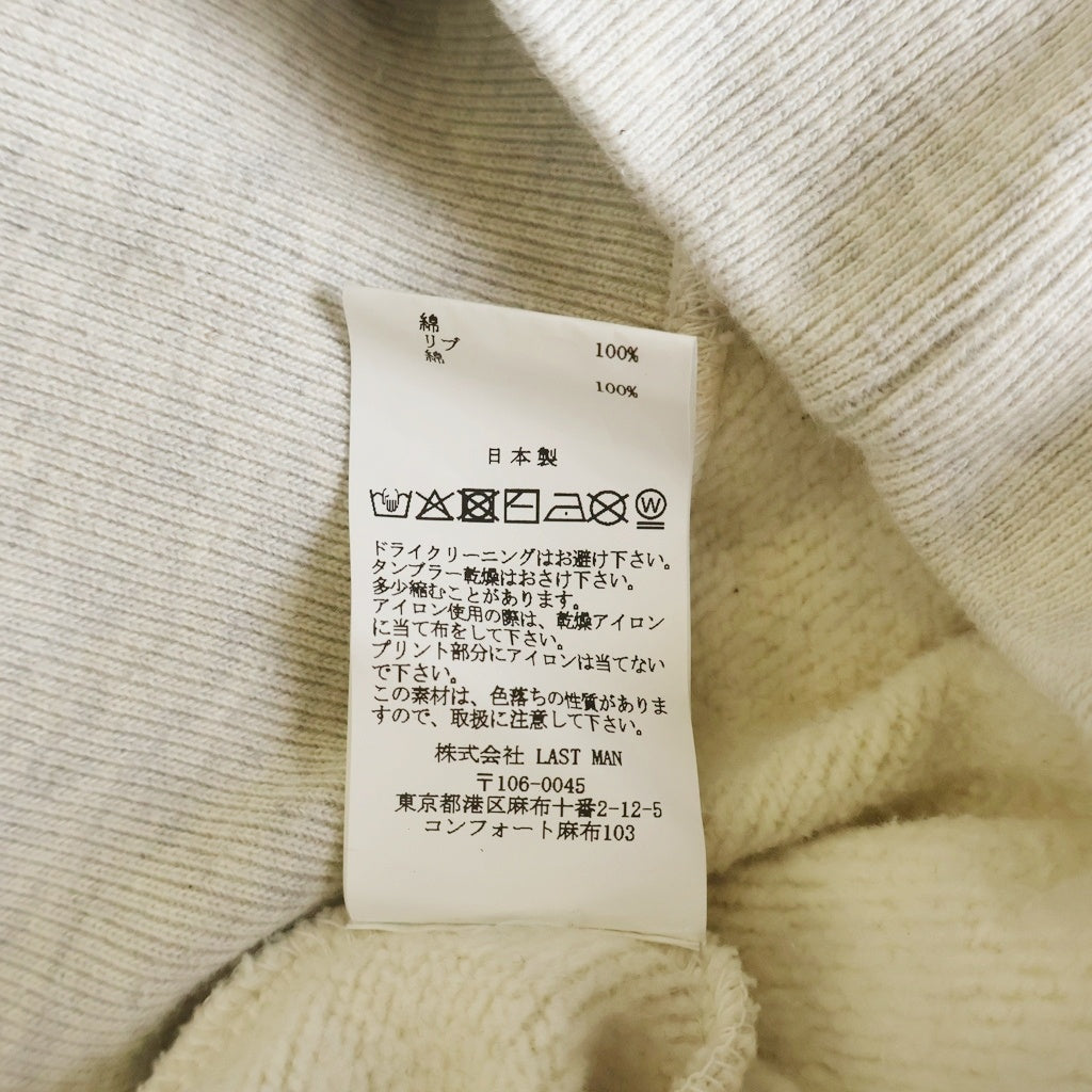 LASTMAN(ラストマン) PRINTED CREW NECK EASY RIDER プリント クルーネック イージー ライダー ロゴデザイン スウェット トレーナー グレー 252LM-CT15