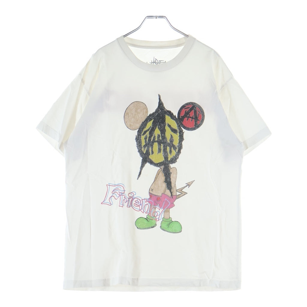 TRAVIS SCOTT(トラヴィススコット) 23SS ×SAINT MICHAEL UTOPIA セントマイケル ユートピア ロゴデザイン クルーネック カットソー 半袖Tシャツ ホワイト