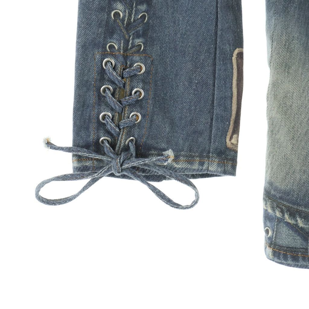 Acne Studios(アクネ ストゥディオズ) コットンブレンド デニム転写デザイン ミニドレス インディゴ レディース FN-WN-DRES001124